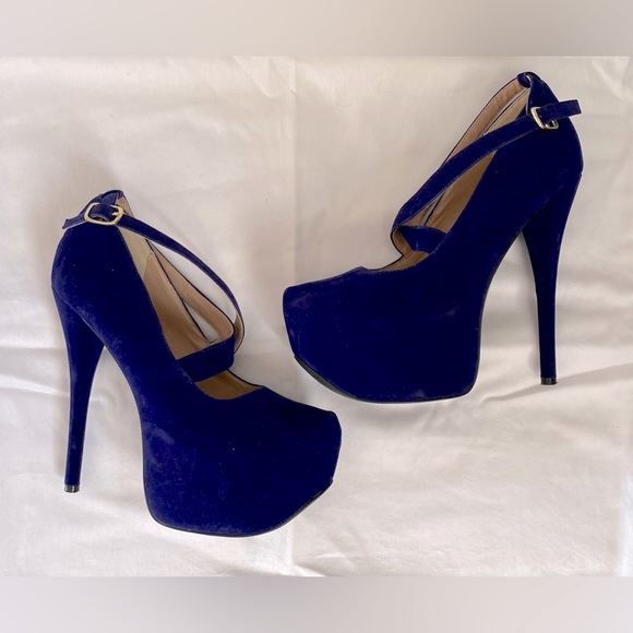 Scene Royal blue platform heels - Picture 1 of 4